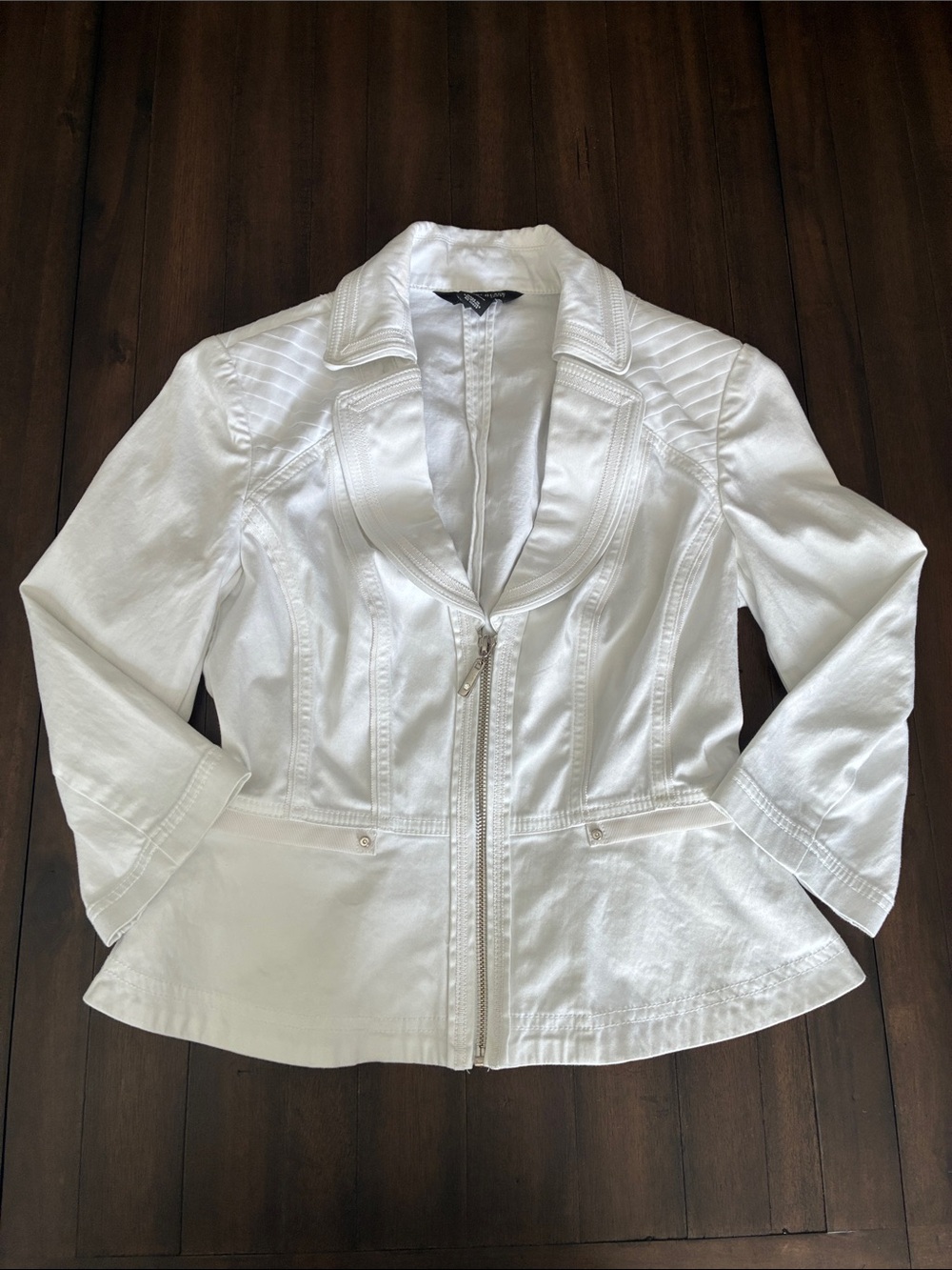 White House Black Market White Zip-Front Tailored Blazer